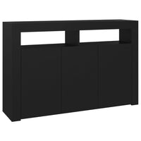 Credenza con Luci LED Nera 115,5x30x75 cm 804338