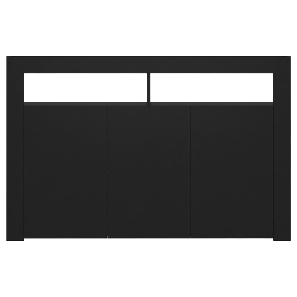 Credenza con Luci LED Nera 115,5x30x75 cm 804338