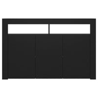 Credenza con Luci LED Nera 115,5x30x75 cm 804338