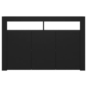 Credenza con Luci LED Nera 115,5x30x75 cm 804338