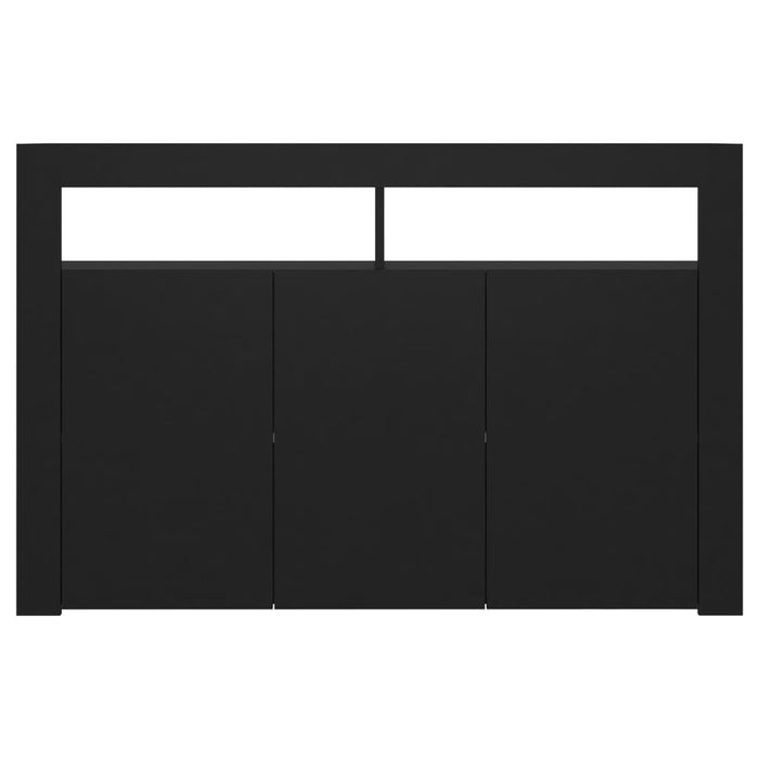 Credenza con Luci LED Nera 115,5x30x75 cm 804338