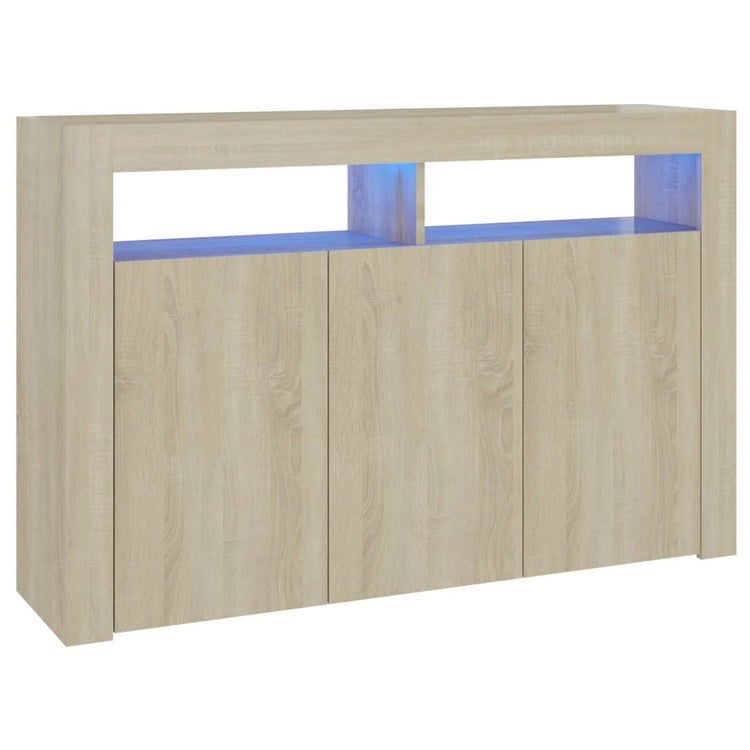 Credenza con Luci LED Rovere Sonoma 115,5x30x75 cm cod mxl 65681