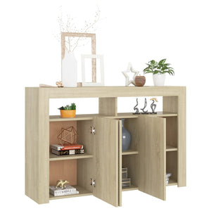 Credenza con Luci LED Rovere Sonoma 115,5x30x75 cm cod mxl 65681