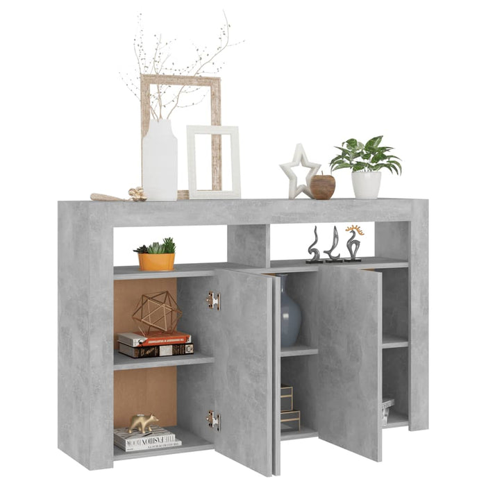 Credenza con Luci LED Grigio Cemento 115,5x30x75 cm cod mxl 13611