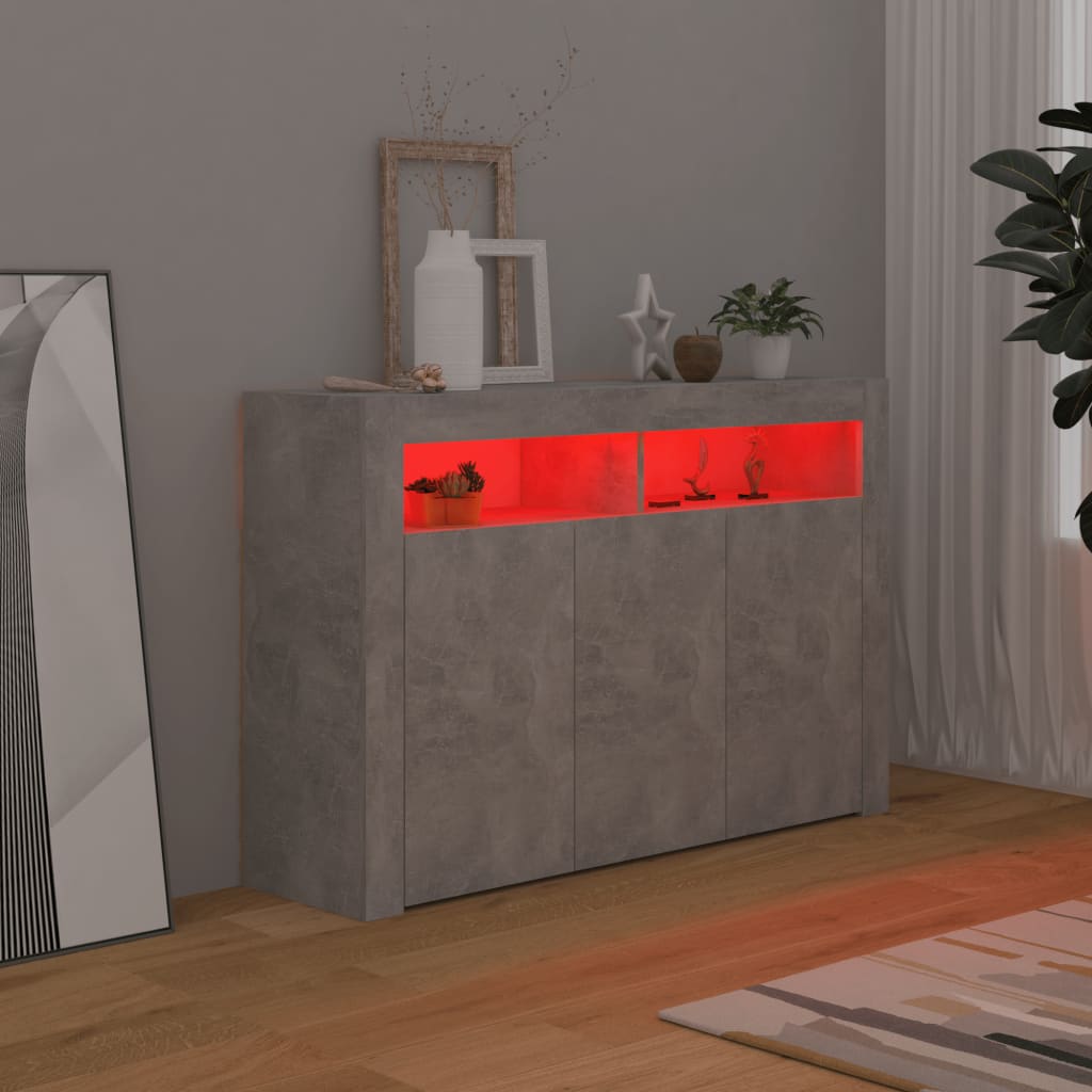 Credenza con Luci LED Grigio Cemento 115,5x30x75 cm cod mxl 13611