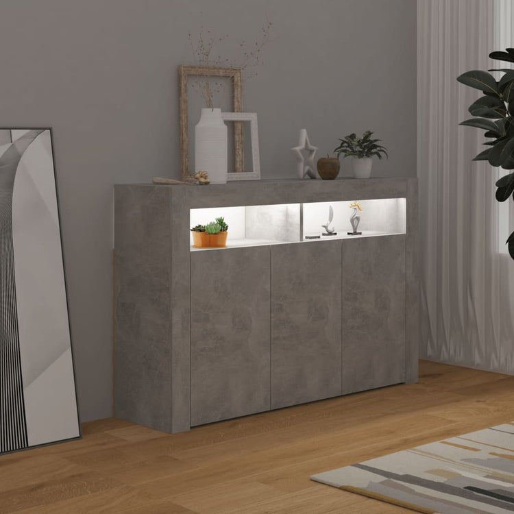 Credenza con Luci LED Grigio Cemento 115,5x30x75 cm cod mxl 13611