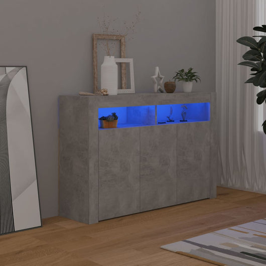 Credenza con Luci LED Grigio Cemento 115,5x30x75 cm cod mxl 13611