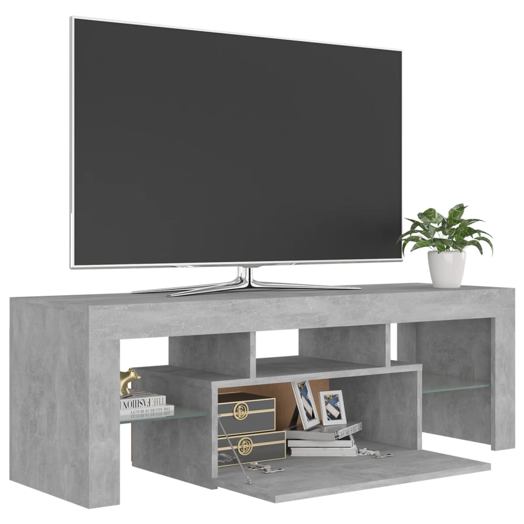 Mobile Porta TV con Luci LED Grigio Cemento 120x35x40 cm cod mxl 34050