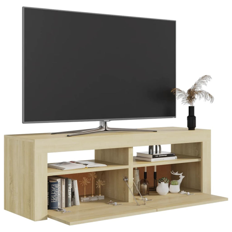 Mobile Porta TV con Luci LED Rovere Sonoma 120x35x40 cm cod mxl 11656