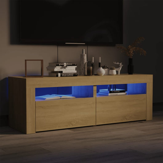 Mobile Porta TV con Luci LED Rovere Sonoma 120x35x40 cm cod mxl 11656