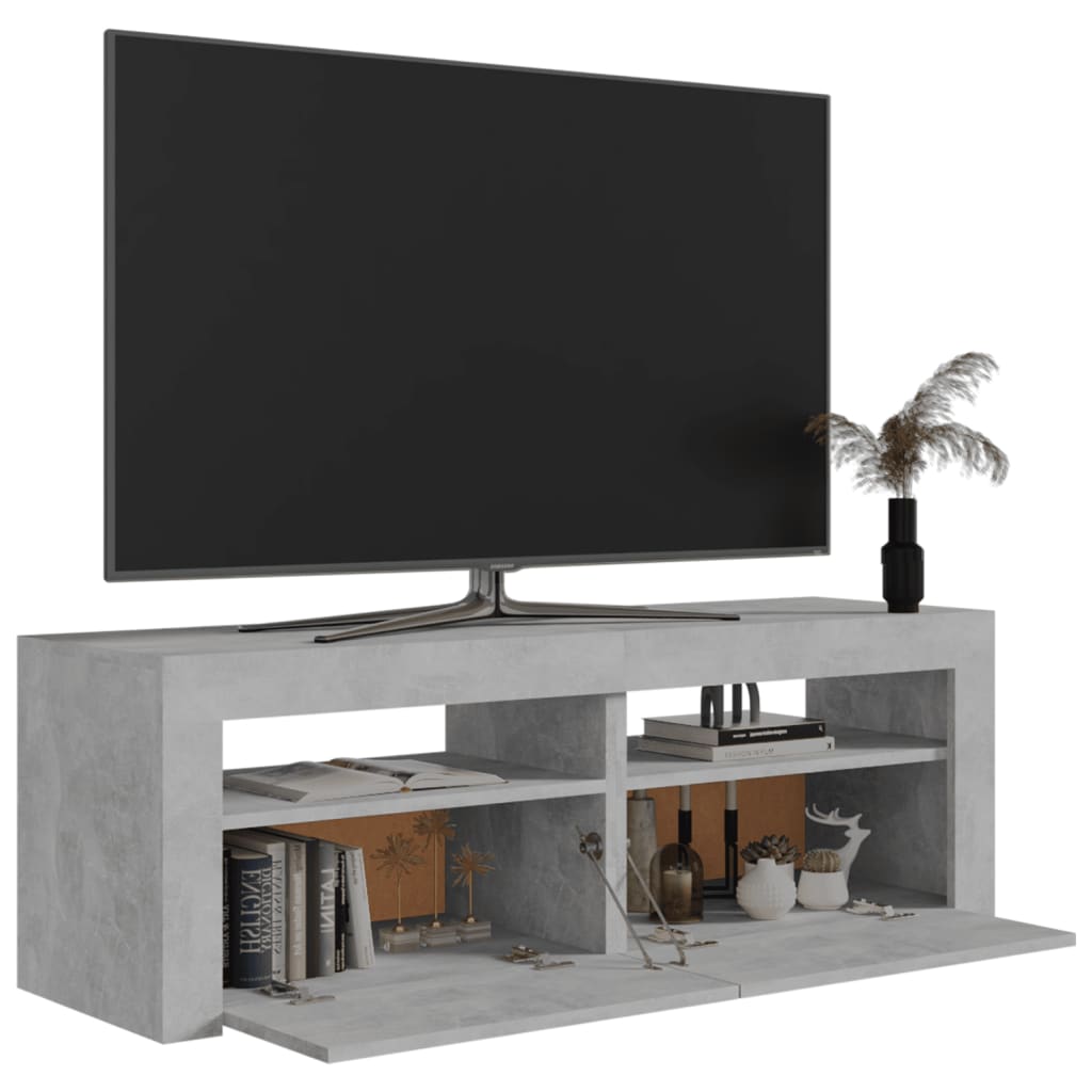 Mobile Porta TV con Luci LED Grigio Cemento 120x35x40 cm cod mxl 14158