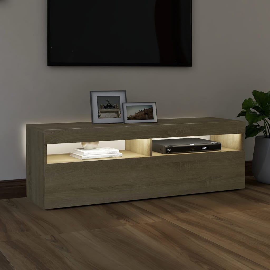 Mobile Porta TV con Luci LED Rovere Sonoma 120x35x40 cm cod mxl 34051