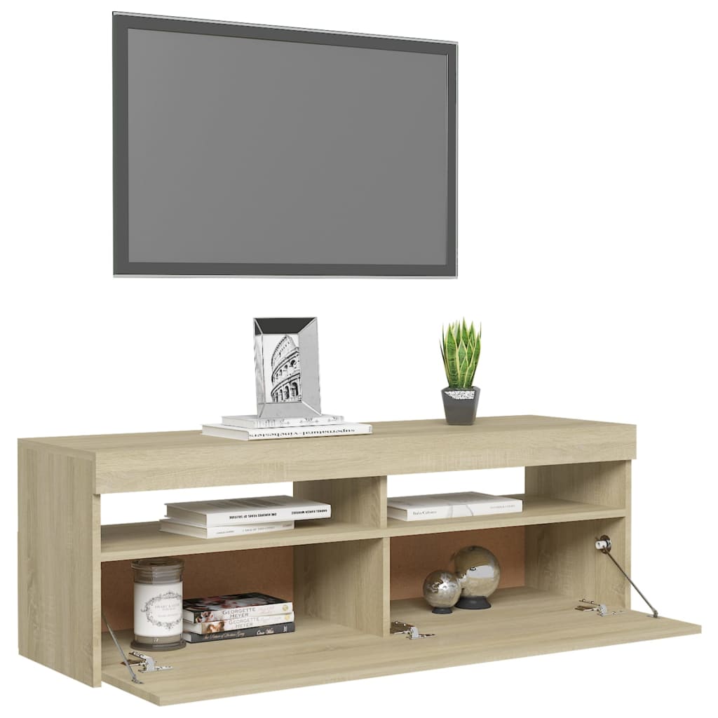 Mobile Porta TV con Luci LED Rovere Sonoma 120x35x40 cm cod mxl 34051