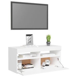 Mobile Porta TV con Luci LED Bianco 90x35x40 cm 804382