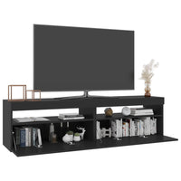 Mobili Porta TV con Luci LED 2 pz Nero 75x35x40 cm