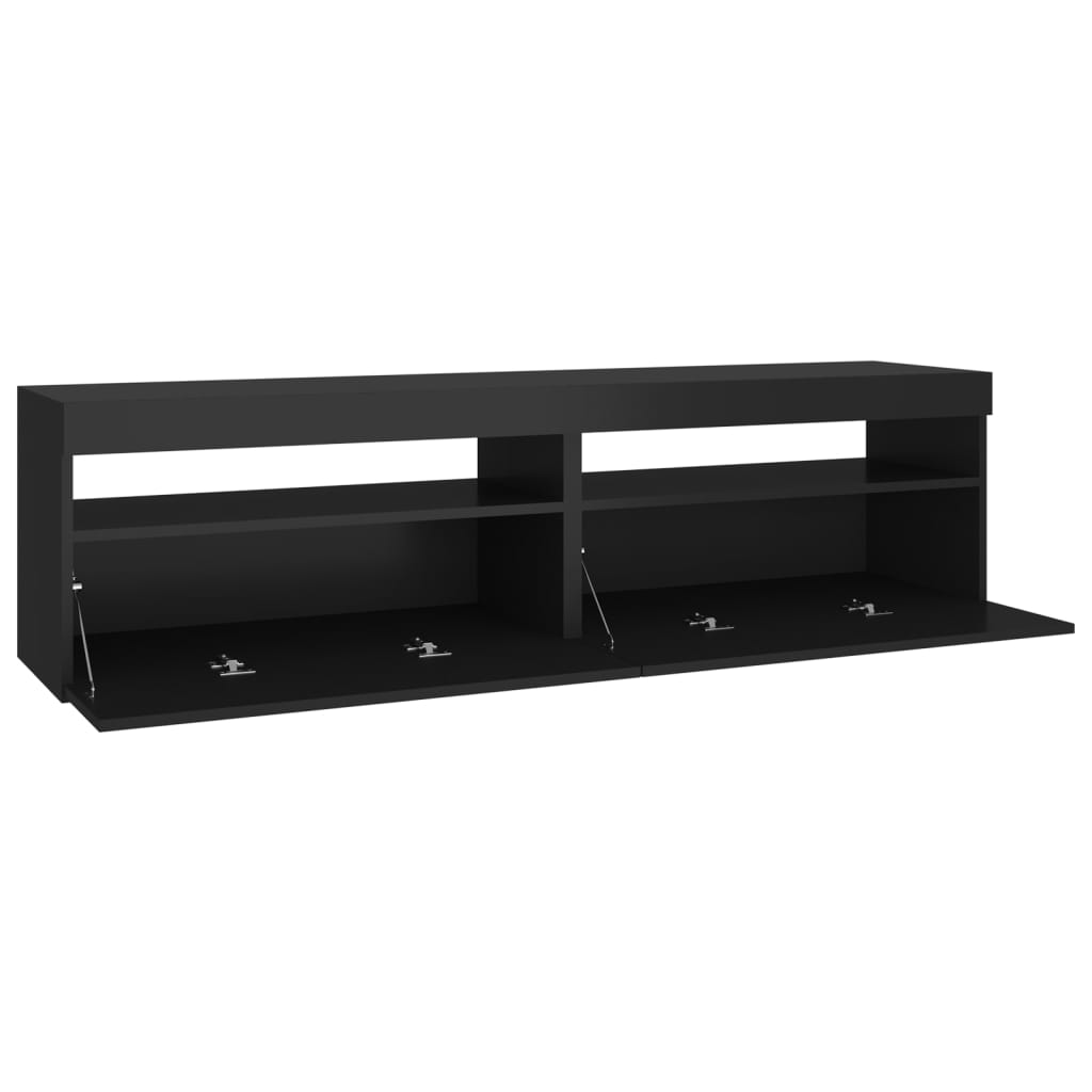 Mobili Porta TV con Luci LED 2 pz Nero 75x35x40 cm