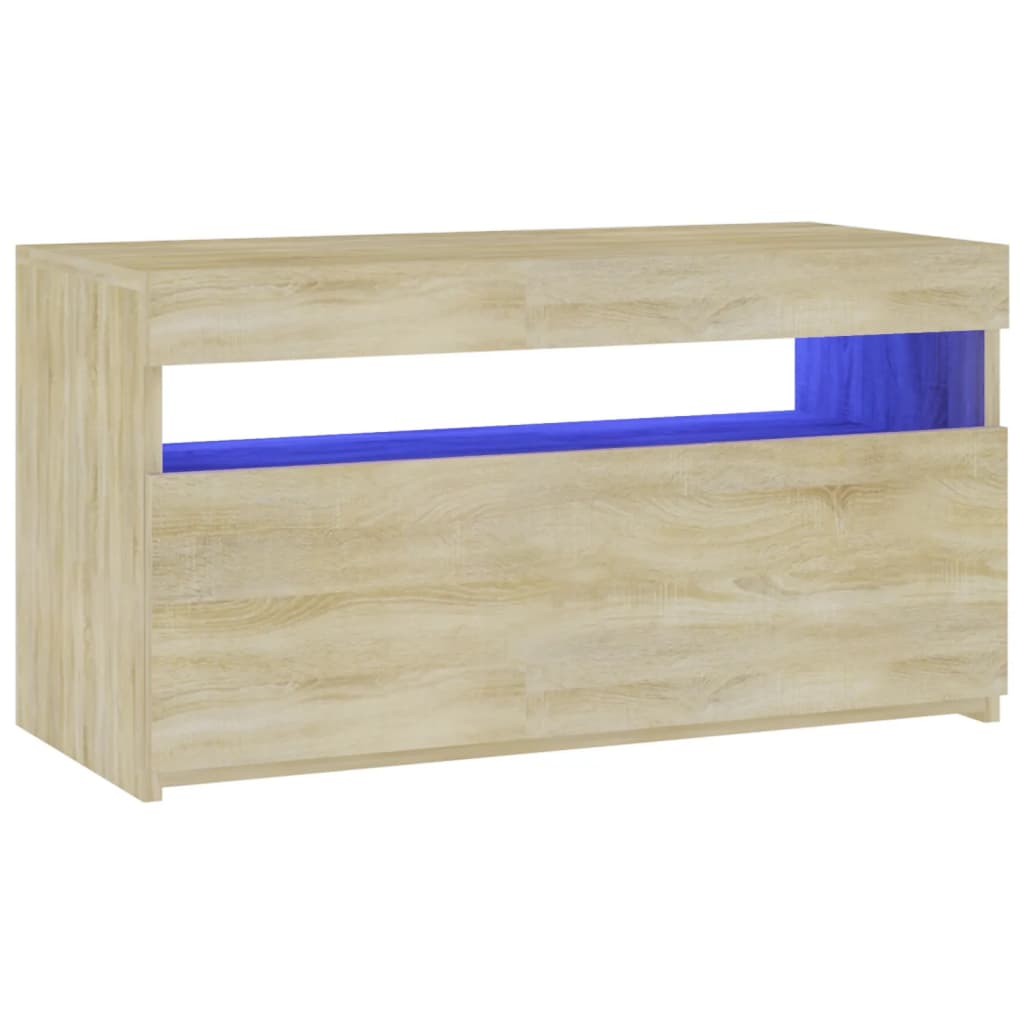 Mobile Porta TV con Luci LED Rovere Sonoma 60x35x40 cm