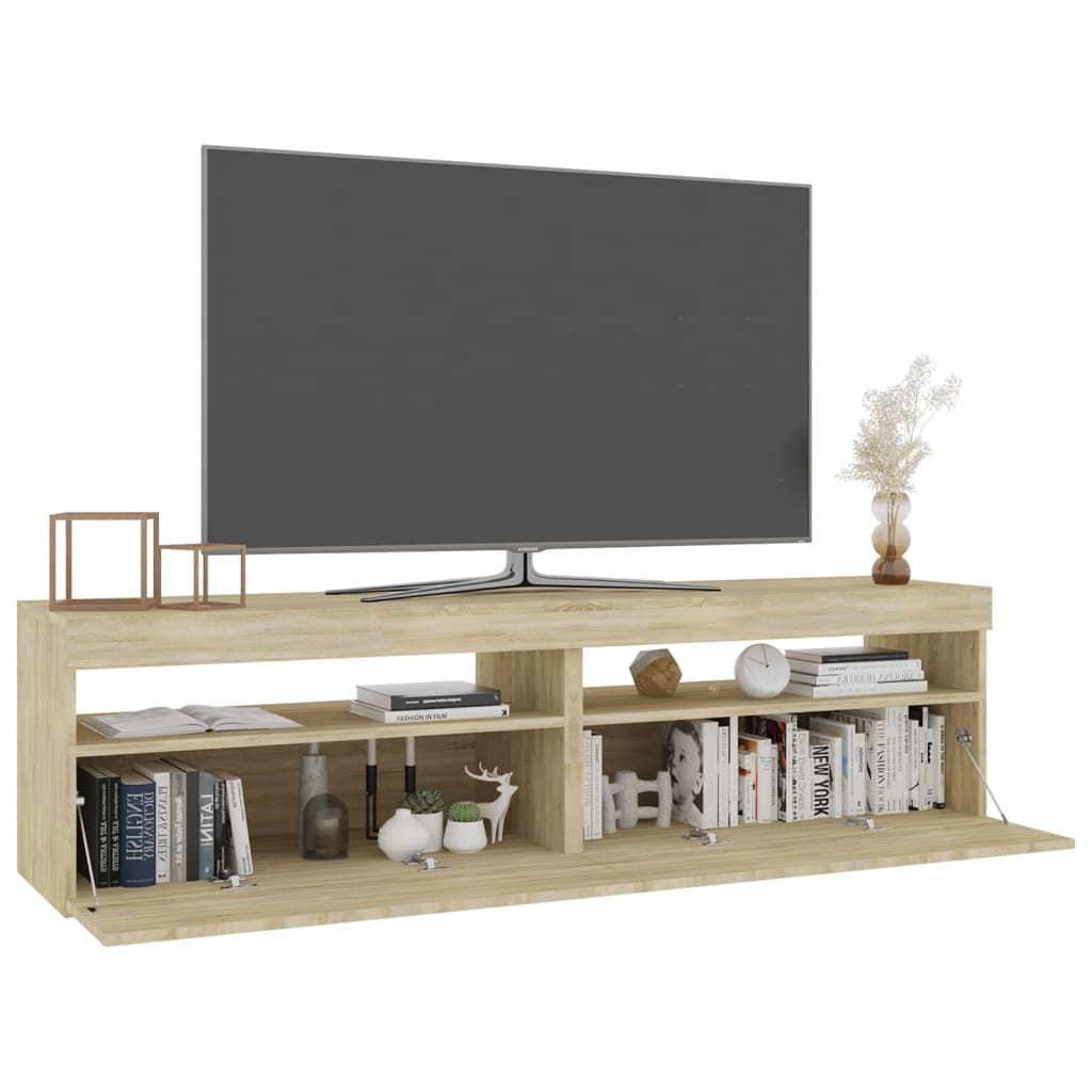 Mobili Porta TV con Luci LED 2 pz Rovere Sonoma 75x35x40 cm cod mxl 17680