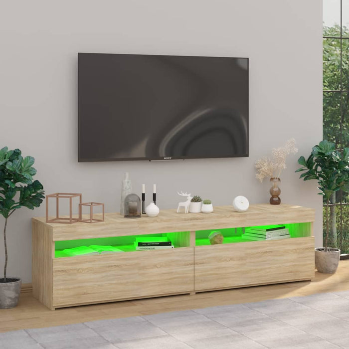 Mobili Porta TV con Luci LED 2 pz Rovere Sonoma 75x35x40 cm cod mxl 17680