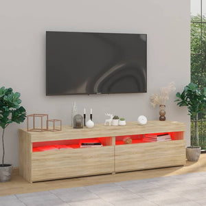 Mobili Porta TV con Luci LED 2 pz Rovere Sonoma 75x35x40 cm cod mxl 17680