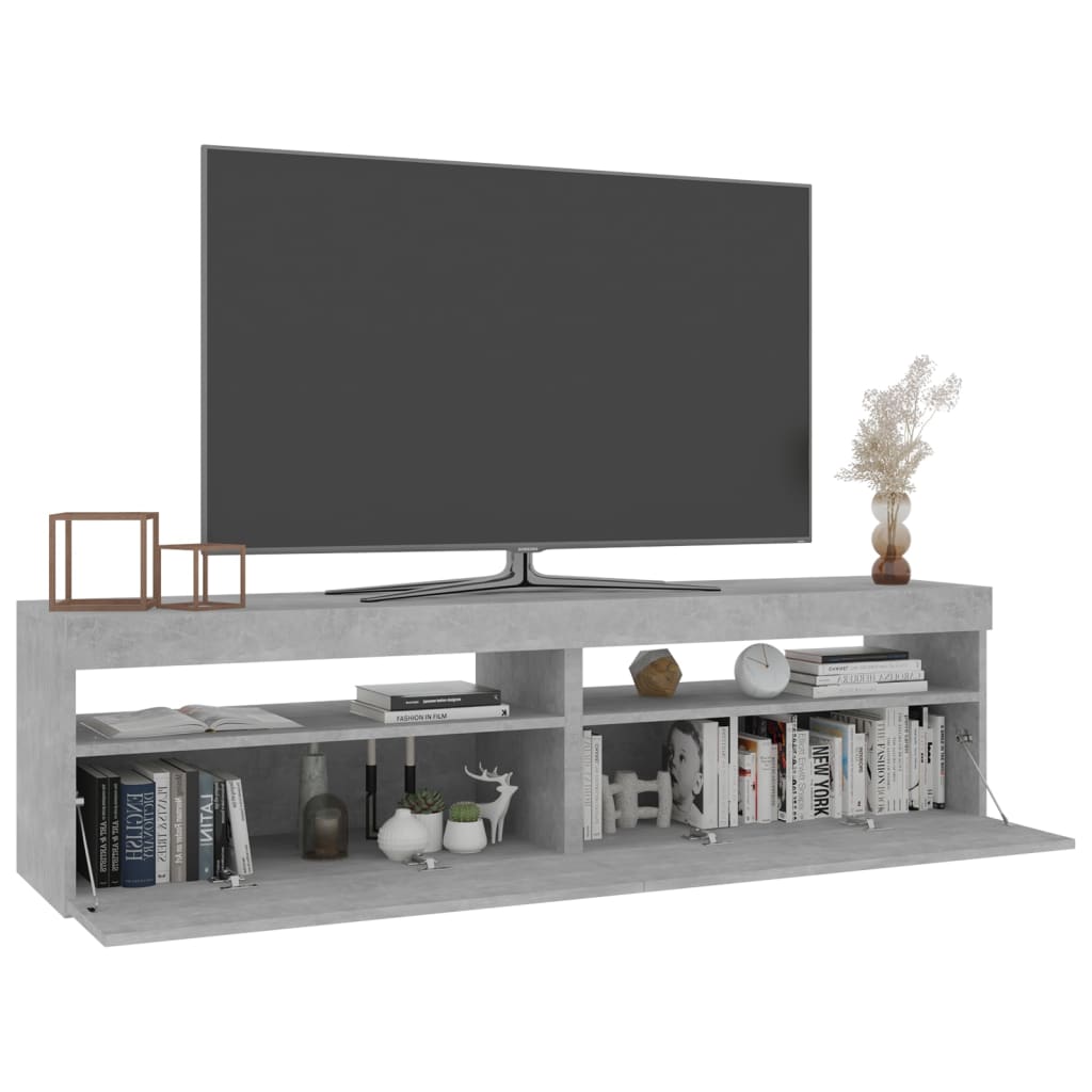 Mobili Porta TV con Luci LED 2 pz Grigio Cemento 75x35x40 cm cod mxl 17029