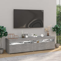 Mobili Porta TV con Luci LED 2 pz Grigio Cemento 75x35x40 cm cod mxl 17029