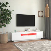 Mobile Porta TV con Luci LED Bianco Lucido 160x35x40 cm cod mxl 13275