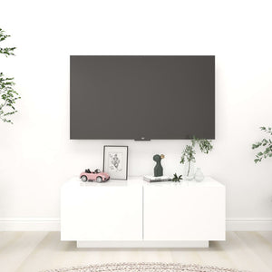 Mobile Porta TV Bianco 100x35x40 cm in Legno Multistrato