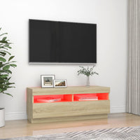 Mobile Porta TV con Luci LED Rovere Sonoma 100x35x40 cm 804457