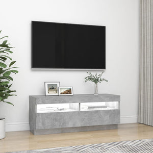 Mobile Porta TV con Luci LED Grigio Cemento 100x35x40 cm 804458