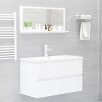 Specchio da Bagno Bianco 80x10,5x37 cm in Truciolato 804571