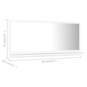 Specchio da Bagno Bianco 80x10,5x37 cm in Truciolato 804571