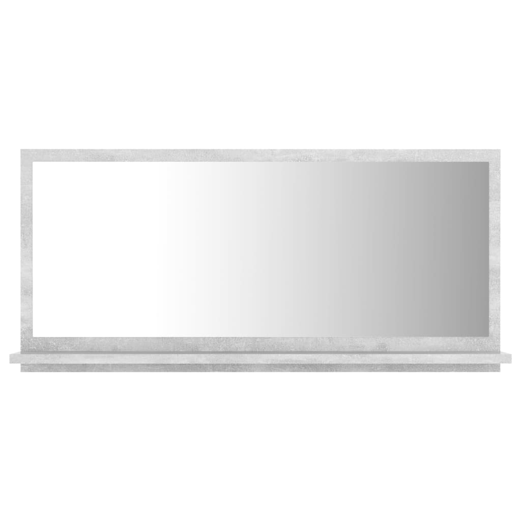 Specchio da Bagno Grigio 80x10,5x37 cm in Truciolato 804575