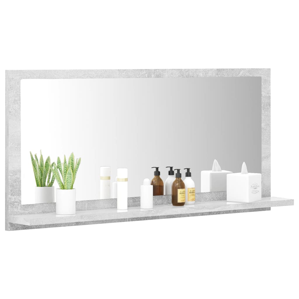 Specchio da Bagno Grigio 80x10,5x37 cm in Truciolato 804575