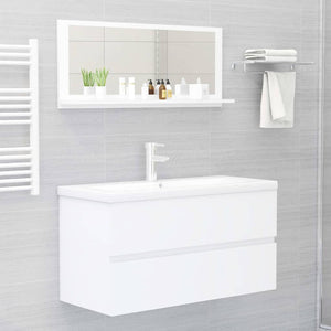 Specchio da Bagno Bianco 90x10,5x37 cm in Truciolato cod mxl 76633