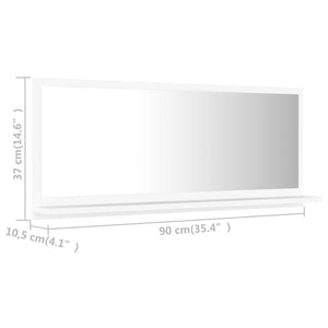 Specchio da Bagno Bianco 90x10,5x37 cm in Truciolato cod mxl 76633