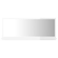 Specchio da Bagno Bianco Lucido 90x10,5x37 cm in Truciolato 804586