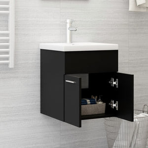 Mobile Sottolavabo Nero 41x38,5x46 cm in Truciolato 804639