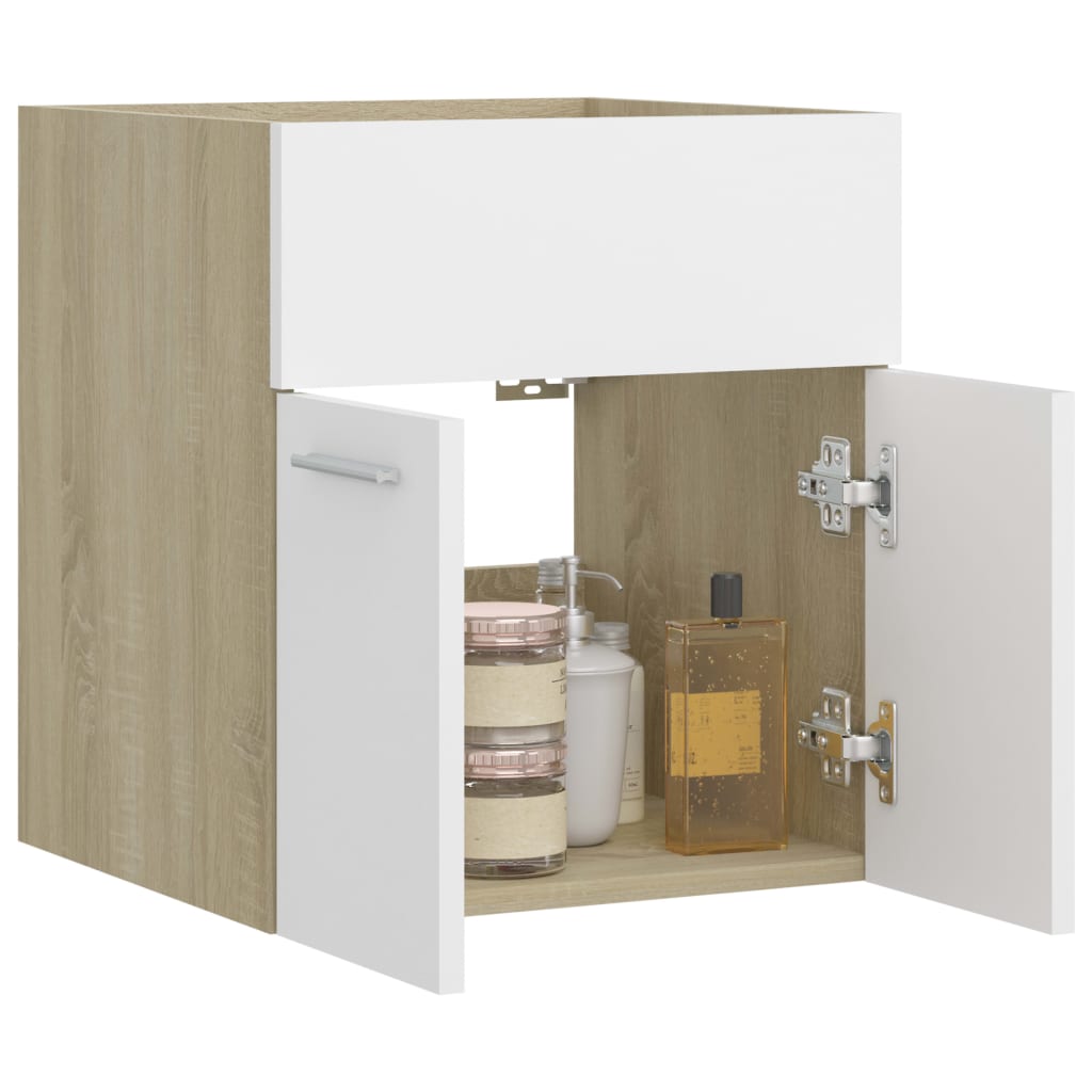 Mobile Sottolavabo Bianco Rovere Sonoma 41x38,5x46cm Truciolato cod mxl 8928