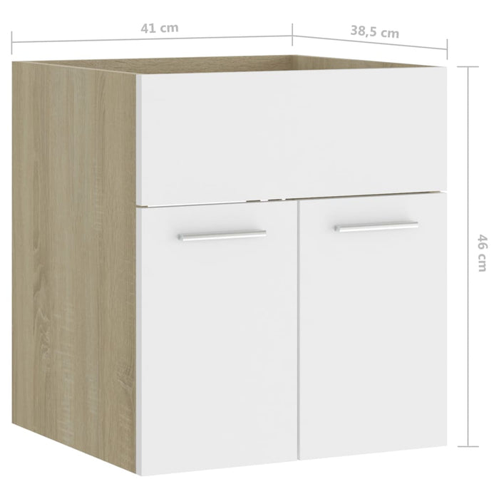 Mobile Sottolavabo Bianco Rovere Sonoma 41x38,5x46cm Truciolato cod mxl 8928