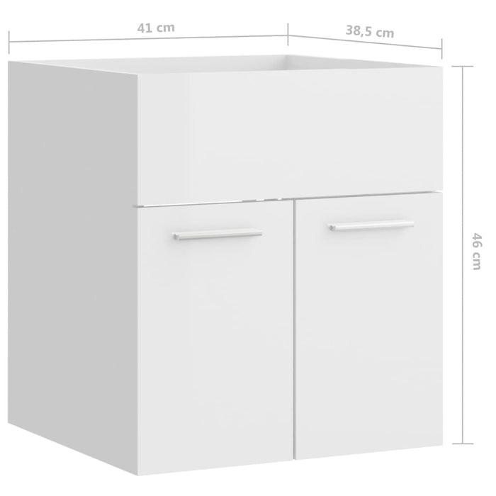 Mobile Sottolavabo Bianco Lucido 41x38,5x46 cm in Truciolato 804644