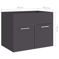 Mobile Sottolavabo Grigio 60x38,5x46 cm in Truciolato 804649