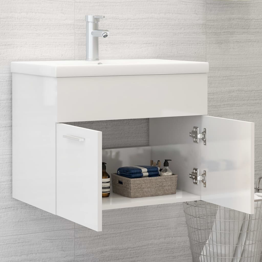 Mobile Sottolavabo Bianco Lucido 60x38,5x46 cm in Truciolato cod mxl 10142