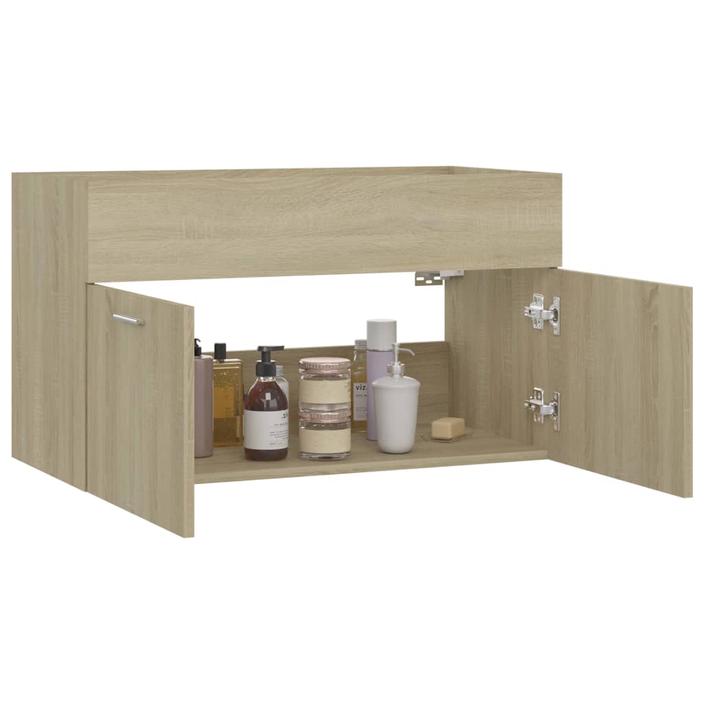 Mobile Sottolavabo Rovere Sonoma 80x38,5x46 cm in Truciolato 804659