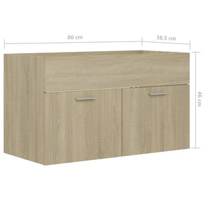 Mobile Sottolavabo Rovere Sonoma 80x38,5x46 cm in Truciolato cod mxl 12758