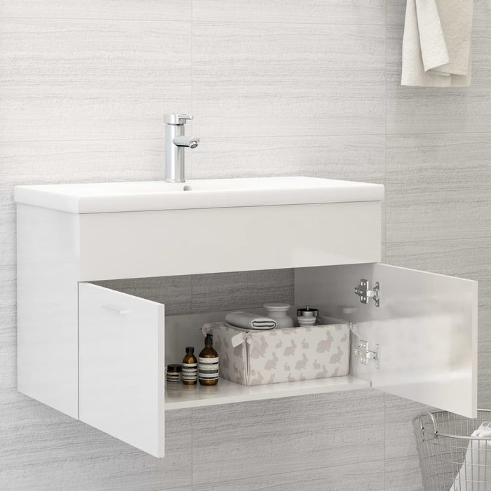 Mobile Sottolavabo Bianco Lucido 80x38,5x46 cm in Truciolato cod mxl 9381