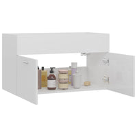 Mobile Sottolavabo Bianco Lucido 80x38,5x46 cm in Truciolato 804662