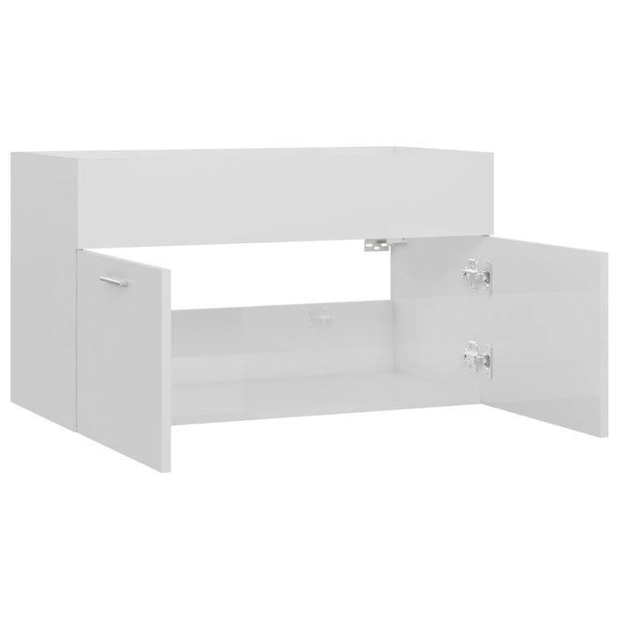 Mobile Sottolavabo Bianco Lucido 80x38,5x46 cm in Truciolato cod mxl 9381