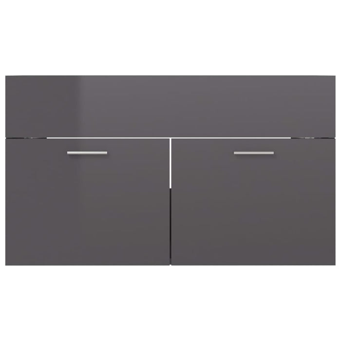 Mobile Sottolavabo Grigio Lucido 80x38,5x46 cm in Truciolato cod mxl 15438