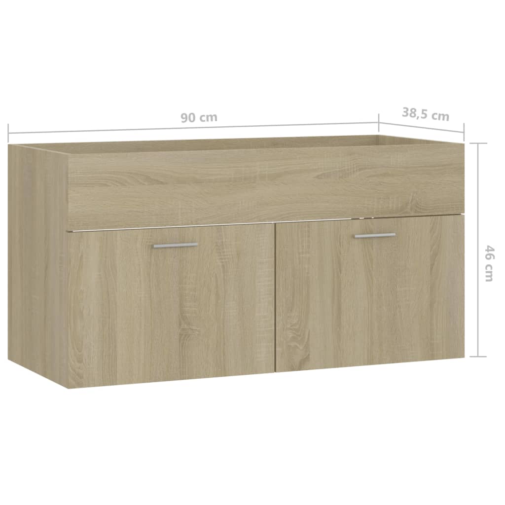 Mobile Sottolavabo Rovere Sonoma 90x38,5x46 cm in Truciolato